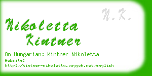 nikoletta kintner business card